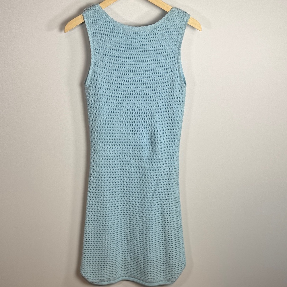 Athleta Kirra Crochet Overlapping Knee Length Dress Size Small Blue - Picture 4 of 5